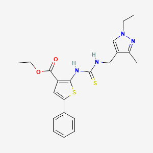 ethyl 2-[({[(1-ethyl-3-methyl-1H-pyrazol-4-yl)methyl]amino}carbonothioyl)amino]-5-phenyl-3-thiophenecarboxylate