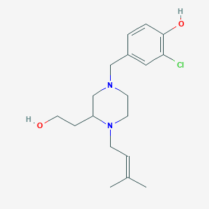 molecular formula C18H27ClN2O2 B6042565 2-chloro-4-{[3-(2-hydroxyethyl)-4-(3-methyl-2-buten-1-yl)-1-piperazinyl]methyl}phenol 
