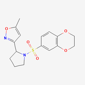 molecular formula C16H18N2O5S B6042579 3-[1-(2,3-dihydro-1,4-benzodioxin-6-ylsulfonyl)-2-pyrrolidinyl]-5-methylisoxazole 