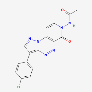 molecular formula C17H13ClN6O2 B6042613 N-[3-(4-chlorophenyl)-2-methyl-6-oxopyrazolo[5,1-c]pyrido[4,3-e][1,2,4]triazin-7(6H)-yl]acetamide 