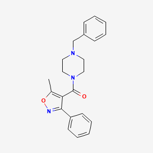 molecular formula C22H23N3O2 B6042620 1-benzyl-4-[(5-methyl-3-phenyl-4-isoxazolyl)carbonyl]piperazine 