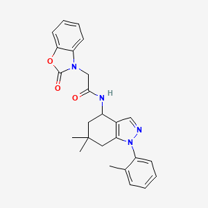 N-[6,6-dimethyl-1-(2-methylphenyl)-4,5,6,7-tetrahydro-1H-indazol-4-yl]-2-(2-oxo-1,3-benzoxazol-3(2H)-yl)acetamide