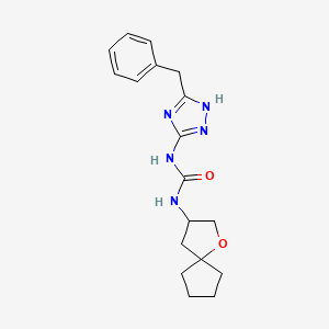 molecular formula C18H23N5O2 B6042630 N-(3-benzyl-1H-1,2,4-triazol-5-yl)-N'-1-oxaspiro[4.4]non-3-ylurea 
