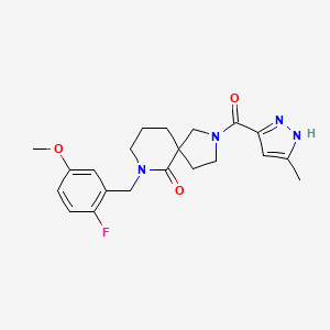 7-(2-fluoro-5-methoxybenzyl)-2-[(5-methyl-1H-pyrazol-3-yl)carbonyl]-2,7-diazaspiro[4.5]decan-6-one