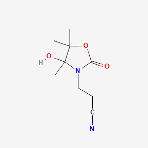 molecular formula C9H14N2O3 B6042669 3-(4-hydroxy-4,5,5-trimethyl-2-oxo-1,3-oxazolidin-3-yl)propanenitrile 