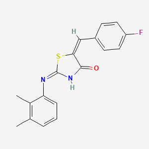 molecular formula C18H15FN2OS B6042676 2-[(2,3-dimethylphenyl)amino]-5-(4-fluorobenzylidene)-1,3-thiazol-4(5H)-one 