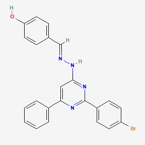 molecular formula C23H17BrN4O B6042680 4-hydroxybenzaldehyde [2-(4-bromophenyl)-6-phenyl-4-pyrimidinyl]hydrazone 