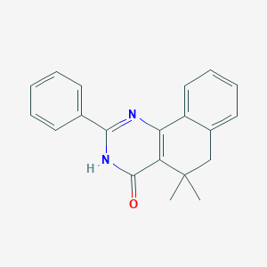 molecular formula C20H18N2O B6042683 5,5-dimethyl-2-phenyl-5,6-dihydrobenzo[h]quinazolin-4(3H)-one 