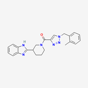 molecular formula C23H24N6O B6042691 2-(1-{[1-(2-methylbenzyl)-1H-1,2,3-triazol-4-yl]carbonyl}-3-piperidinyl)-1H-benzimidazole 