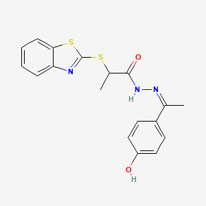 2-(1,3-benzothiazol-2-ylthio)-N'-[1-(4-hydroxyphenyl)ethylidene]propanohydrazide