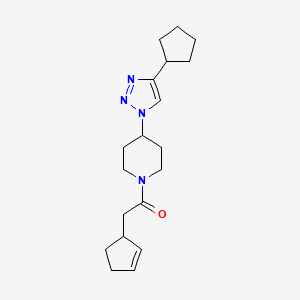 molecular formula C19H28N4O B6042718 1-(2-cyclopenten-1-ylacetyl)-4-(4-cyclopentyl-1H-1,2,3-triazol-1-yl)piperidine 