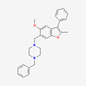 molecular formula C28H30N2O2 B6042724 1-benzyl-4-[(5-methoxy-2-methyl-3-phenyl-1-benzofuran-6-yl)methyl]piperazine 