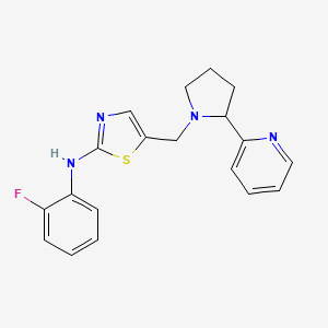 molecular formula C19H19FN4S B6042738 N-(2-fluorophenyl)-5-[(2-pyridin-2-ylpyrrolidin-1-yl)methyl]-1,3-thiazol-2-amine 