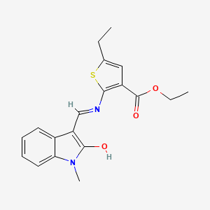 ethyl 5-ethyl-2-{[(1-methyl-2-oxo-1,2-dihydro-3H-indol-3-ylidene)methyl]amino}-3-thiophenecarboxylate