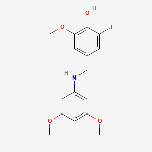 molecular formula C16H18INO4 B6042760 4-{[(3,5-dimethoxyphenyl)amino]methyl}-2-iodo-6-methoxyphenol 