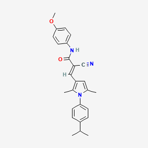 2-cyano-3-[1-(4-isopropylphenyl)-2,5-dimethyl-1H-pyrrol-3-yl]-N-(4-methoxyphenyl)acrylamide