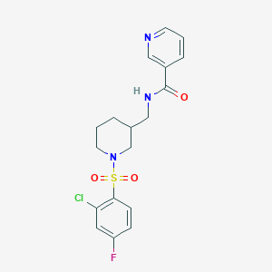 N-({1-[(2-chloro-4-fluorophenyl)sulfonyl]-3-piperidinyl}methyl)nicotinamide