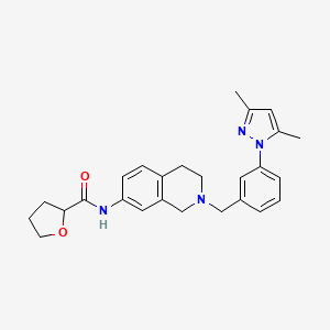 molecular formula C26H30N4O2 B6042777 N-{2-[3-(3,5-dimethyl-1H-pyrazol-1-yl)benzyl]-1,2,3,4-tetrahydro-7-isoquinolinyl}tetrahydro-2-furancarboxamide 