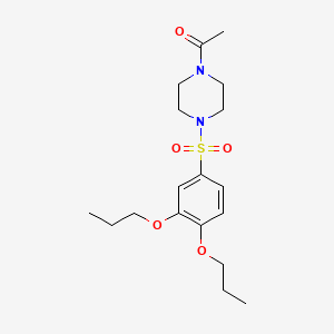 molecular formula C18H28N2O5S B604279 1-Acetyl-4-[(3,4-dipropoxyphenyl)sulfonyl]piperazine CAS No. 1428152-95-7