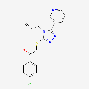 molecular formula C18H15ClN4OS B6042793 2-{[4-allyl-5-(3-pyridinyl)-4H-1,2,4-triazol-3-yl]thio}-1-(4-chlorophenyl)ethanone 