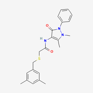 2-[(3,5-dimethylbenzyl)thio]-N-(1,5-dimethyl-3-oxo-2-phenyl-2,3-dihydro-1H-pyrazol-4-yl)acetamide