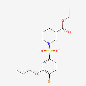 molecular formula C17H24BrNO5S B604280 Ethyl 1-(4-bromo-3-propoxybenzenesulfonyl)piperidine-3-carboxylate CAS No. 1246822-08-1