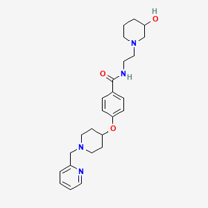 molecular formula C25H34N4O3 B6042824 N-[2-(3-hydroxy-1-piperidinyl)ethyl]-4-{[1-(2-pyridinylmethyl)-4-piperidinyl]oxy}benzamide 