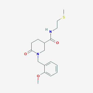 molecular formula C17H24N2O3S B6042835 1-(2-methoxybenzyl)-N-[2-(methylthio)ethyl]-6-oxo-3-piperidinecarboxamide 