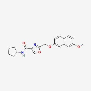 molecular formula C21H22N2O4 B6042850 N-cyclopentyl-2-{[(7-methoxy-2-naphthyl)oxy]methyl}-1,3-oxazole-4-carboxamide 