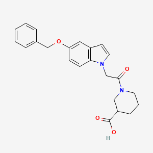 molecular formula C23H24N2O4 B6042856 1-{[5-(benzyloxy)-1H-indol-1-yl]acetyl}-3-piperidinecarboxylic acid 