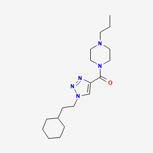 molecular formula C18H31N5O B6042863 1-{[1-(2-cyclohexylethyl)-1H-1,2,3-triazol-4-yl]carbonyl}-4-propylpiperazine 