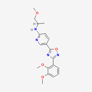 molecular formula C19H22N4O4 B6042868 5-[3-(2,3-dimethoxyphenyl)-1,2,4-oxadiazol-5-yl]-N-(2-methoxy-1-methylethyl)-2-pyridinamine 