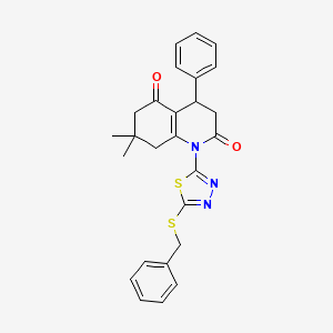 1-[5-(benzylthio)-1,3,4-thiadiazol-2-yl]-7,7-dimethyl-4-phenyl-4,6,7,8-tetrahydroquinoline-2,5(1H,3H)-dione