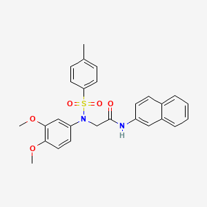 molecular formula C27H26N2O5S B6042878 N~2~-(3,4-dimethoxyphenyl)-N~2~-[(4-methylphenyl)sulfonyl]-N~1~-2-naphthylglycinamide 