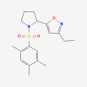 molecular formula C18H24N2O3S B6042882 3-ethyl-5-{1-[(2,4,5-trimethylphenyl)sulfonyl]-2-pyrrolidinyl}isoxazole 