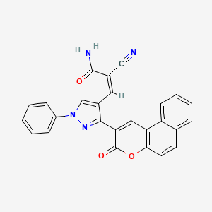 2-cyano-3-[3-(3-oxo-3H-benzo[f]chromen-2-yl)-1-phenyl-1H-pyrazol-4-yl]acrylamide