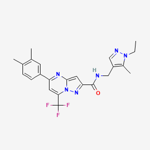 5-(3,4-dimethylphenyl)-N-[(1-ethyl-5-methyl-1H-pyrazol-4-yl)methyl]-7-(trifluoromethyl)pyrazolo[1,5-a]pyrimidine-2-carboxamide