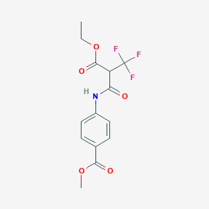 molecular formula C14H14F3NO5 B6042905 methyl 4-{[2-(ethoxycarbonyl)-3,3,3-trifluoropropanoyl]amino}benzoate 