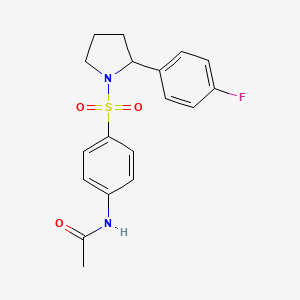 molecular formula C18H19FN2O3S B6042912 N-(4-{[2-(4-fluorophenyl)-1-pyrrolidinyl]sulfonyl}phenyl)acetamide 