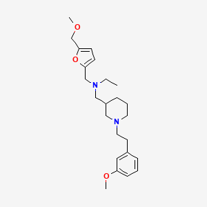 molecular formula C24H36N2O3 B6042919 N-{[5-(methoxymethyl)-2-furyl]methyl}-N-({1-[2-(3-methoxyphenyl)ethyl]-3-piperidinyl}methyl)ethanamine 