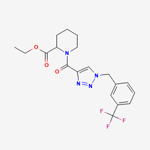 ethyl 1-({1-[3-(trifluoromethyl)benzyl]-1H-1,2,3-triazol-4-yl}carbonyl)-2-piperidinecarboxylate