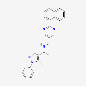 1-(5-methyl-1-phenyl-1H-pyrazol-4-yl)-N-{[2-(1-naphthyl)-5-pyrimidinyl]methyl}ethanamine