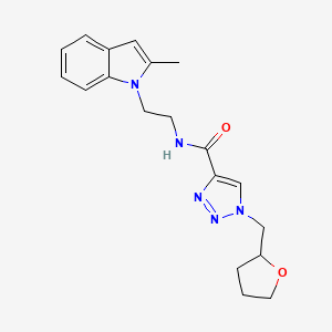 molecular formula C19H23N5O2 B6042949 N-[2-(2-methyl-1H-indol-1-yl)ethyl]-1-(tetrahydro-2-furanylmethyl)-1H-1,2,3-triazole-4-carboxamide 