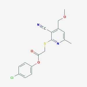 molecular formula C17H15ClN2O3S B6042956 4-chlorophenyl {[3-cyano-4-(methoxymethyl)-6-methylpyridin-2-yl]thio}acetate 