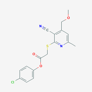 molecular formula C17H15ClN2O3S B6042956 4-CHLOROPHENYL 2-{[3-CYANO-4-(METHOXYMETHYL)-6-METHYLPYRIDIN-2-YL]SULFANYL}ACETATE 