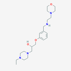 molecular formula C22H38N4O3 B6042968 1-(4-ethyl-1-piperazinyl)-3-[3-({[2-(4-morpholinyl)ethyl]amino}methyl)phenoxy]-2-propanol 