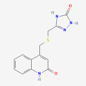 molecular formula C13H12N4O2S B6042980 4-({[(5-oxo-4,5-dihydro-1H-1,2,4-triazol-3-yl)methyl]thio}methyl)quinolin-2(1H)-one 