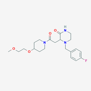 4-(4-fluorobenzyl)-3-{2-[4-(2-methoxyethoxy)-1-piperidinyl]-2-oxoethyl}-2-piperazinone