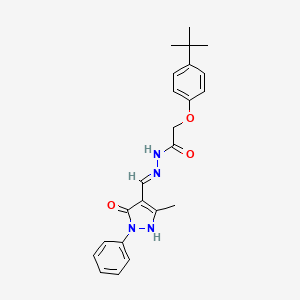 2-(4-tert-butylphenoxy)-N'-[(5-hydroxy-3-methyl-1-phenyl-1H-pyrazol-4-yl)methylene]acetohydrazide