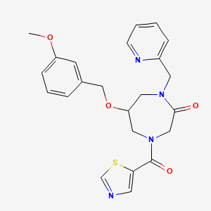 molecular formula C23H24N4O4S B6043023 6-[(3-methoxybenzyl)oxy]-1-(2-pyridinylmethyl)-4-(1,3-thiazol-5-ylcarbonyl)-1,4-diazepan-2-one 